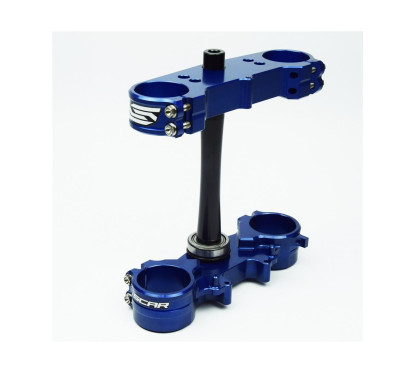 Té de fourche SCAR ACS Offset 22mm bleu Yamaha YZ250F/450F