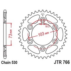 Couronne JT SPROCKETS 43 dents acier standard pas 530 type 766