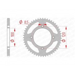 Couronne AFAM 60 dents acier standard pas 420 type 38101