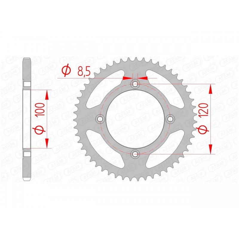 Couronne AFAM 60 dents acier standard pas 420 type 38101