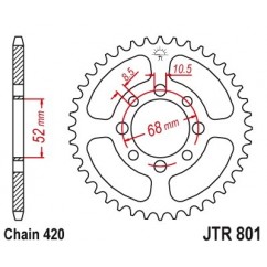 Couronne JT SPROCKETS 30 dents acier standard pas 420 type 801