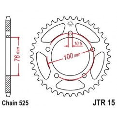 Couronne JT SPROCKETS 44 dents acier standard pas 525 type 15