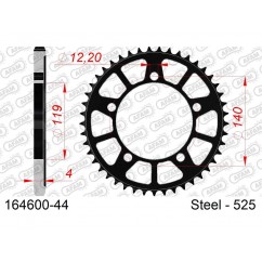 Couronne AFAM 44 dents acier standard pas 525 type 164600