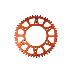 Couronne SCAR 48 dents alu ultra-light anti-boue pas 520 type SRS530 orange