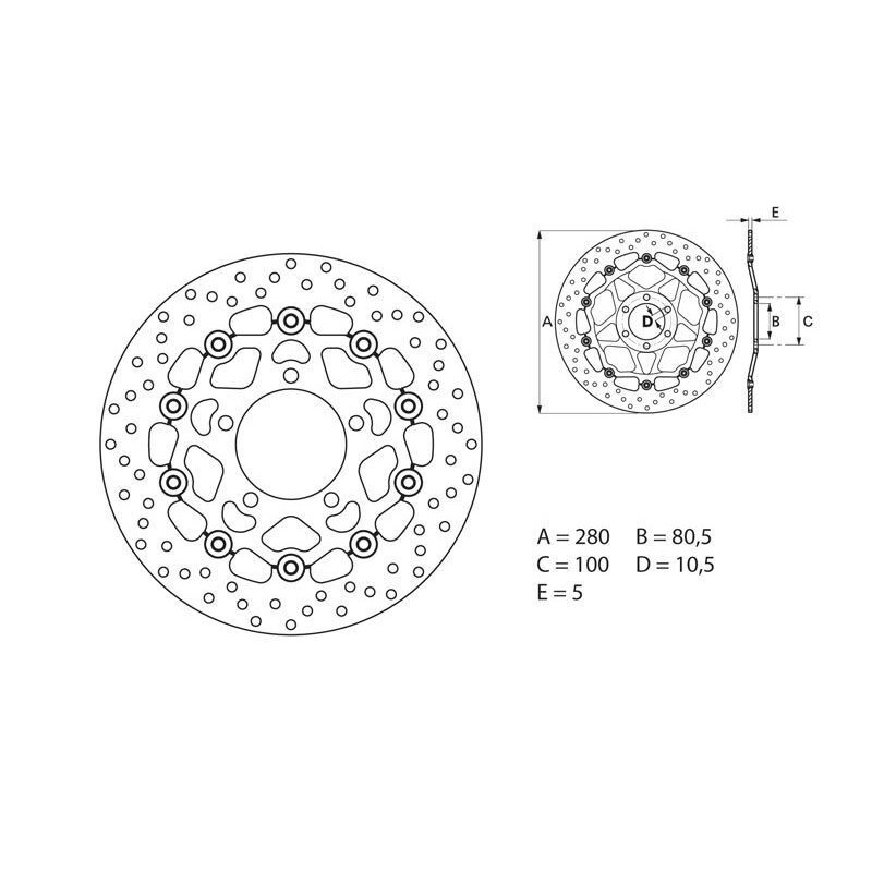 Disque de frein avant Brembo Serie ORO rond flottant Kawasaki ZX636