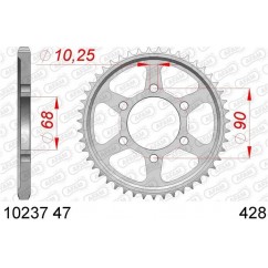 Couronne AFAM 47 dents acier pas 428 type 10237 Honda