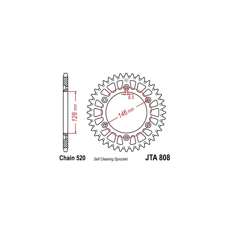 COURONNE ALU 46 DENTS POUR RM/RM-Z125,250,450 '88-08