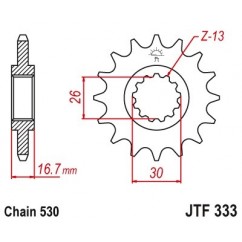 Pignon JT SPROCKETS 14 dents acier standard pas 530 type 333