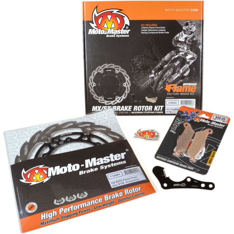 BRAKE KIT FLAME FLOATING ROTOR 270mm, BRAKE PADS, RELOCATE BRACKET - 17040523