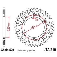 Couronne JT SPROCKETS Aluminium Ultra-Light anti-boue 210-520