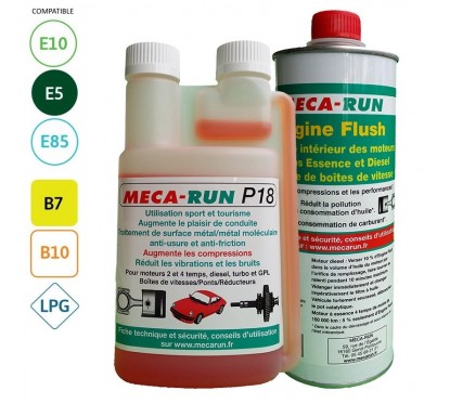 MECARUN - PACK VIDANGE - P18 250ml + ENGINE FLUSH 500ml