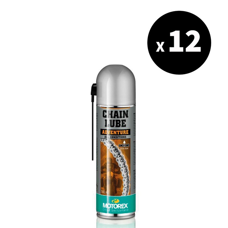 Lubrifiant chaîne MOTOREX Chainlube Adventure toutes conditions - Spray 500 ml x12