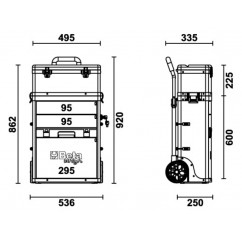 Chariot porte-outils à deux modules superposables BETA RAL9005 noir