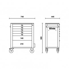 Servante mobile d'atelier BETA RSC24/7 7 tiroirs