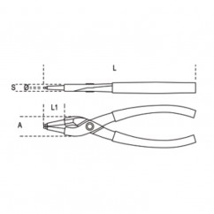 Pince pour circlips intérieurs à becs droits BETA taille 180