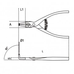 Pince pour circlips extérieurs à becs coudés à 90° BETA taille 175