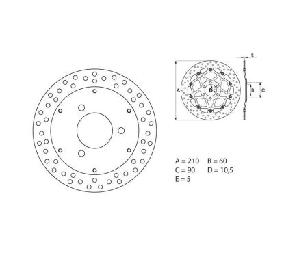 Disque de frein BREMBO Oro rond fixe