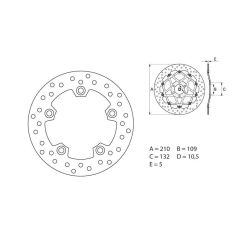 Disque de frein BREMBO Oro rond fixe