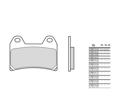 Plaquettes de frein BREMBO 07BB19SC métal fritté
