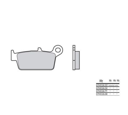 Plaquettes de frein BREMBO 07HO26TT carbone céramique