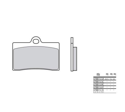 Plaquettes de frein BREMBO 07BB15LA métal fritté