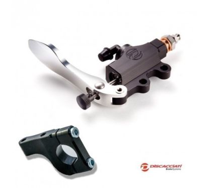 Pack DISCACCIATI Maître Cylindre ø16mm au pouce ARGENT + Support au guidon ø25.4mm ( pour HARLEY )