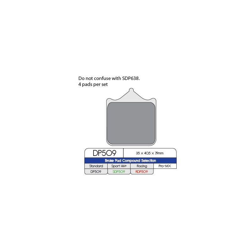 BRAKE PAD DP SINTERED REPLACEMENT STREET TOURING OFF-ROAD/ATV - 17212554