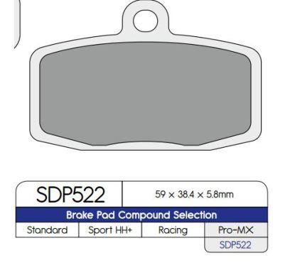 BRAKE PAD DP SINTERED REPLACEMENT STREET TOURING OFF-ROAD/ATV - 17212555