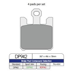 BRAKE PAD DP SINTERED REPLACEMENT STREET TOURING OFF-ROAD/ATV - 17212561