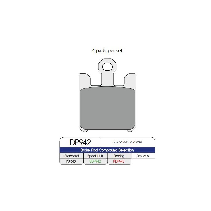 BRAKE PAD DP SINTERED REPLACEMENT STREET TOURING OFF-ROAD/ATV - 17212561