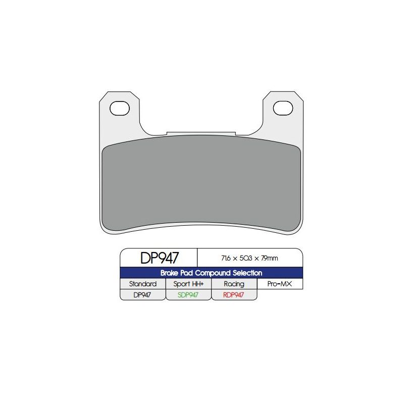 BRAKE PAD DP SINTERED REPLACEMENT STREET TOURING OFF-ROAD/ATV - 17212562