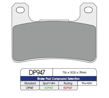 BRAKE PAD DP SINTERED REPLACEMENT STREET TOURING OFF-ROAD/ATV - 17212562