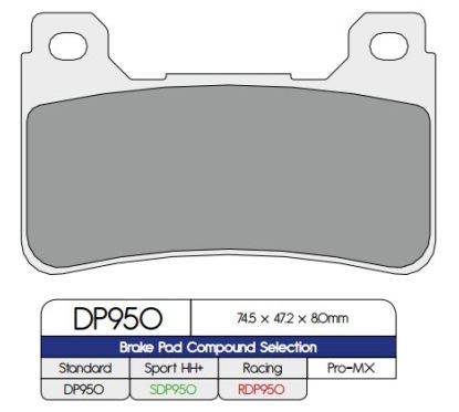 BRAKE PAD DP SINTERED REPLACEMENT STREET TOURING OFF-ROAD/ATV - 17212563