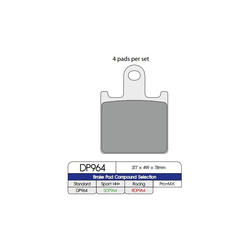 BRAKE PAD DP SINTERED REPLACEMENT STREET TOURING OFF-ROAD/ATV - 17212564