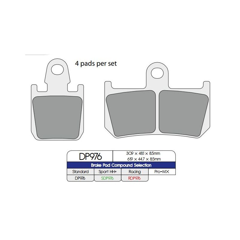 BRAKE PAD DP SINTERED REPLACEMENT STREET TOURING OFF-ROAD/ATV - 17212565