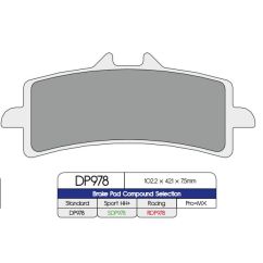 BRAKE PAD DP SINTERED REPLACEMENT STREET TOURING OFF-ROAD/ATV - 17212566