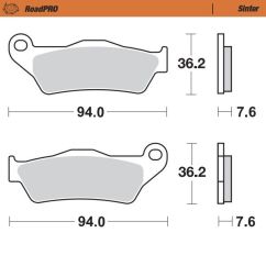 BRAKE PAD ROADPRO SINTER - 17212659