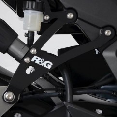 Kit de suspension d'échappement et caches orifice repose pieds arrière R&G RACING