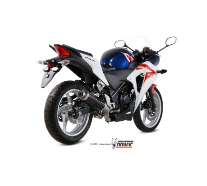 Silencieux MIVV GP inox brossé noir/casquette inox Honda CBR250R