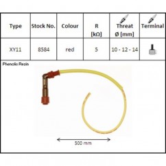 Faisceau d'allumage LY11 coudé 102° pour Bobine sans olive - cable 50cm NGK