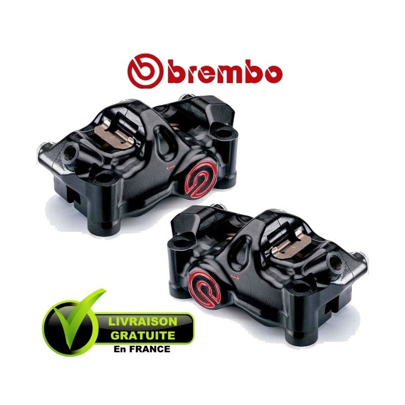 PACK BREMBO 2 ETRIERS .484 CNC RADIAUX NOIR 4X32 ENTRAXE 100