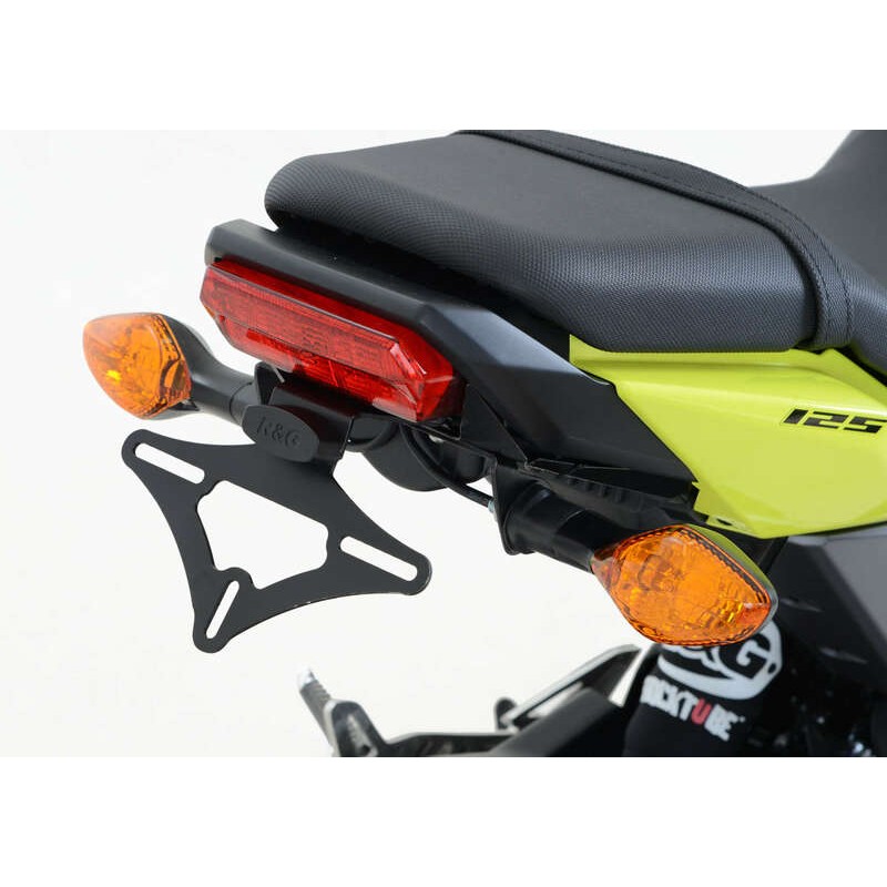 Support de plaque R&G RACING noir compatible clignotants origine Honda MSX125