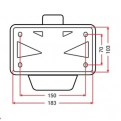 Support de plaque d'immatriculation 60° RACETECH avec lumière LED