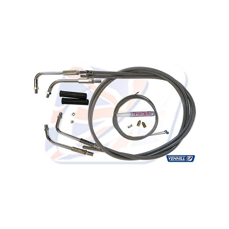 HD THROTTLE CABLE KIT BRAIDED.
