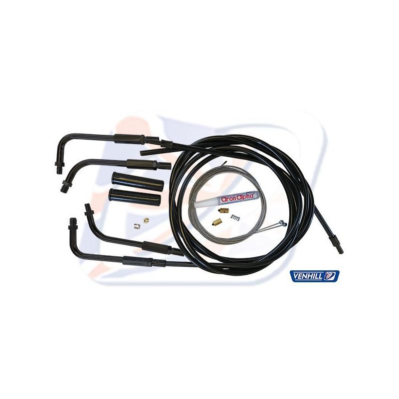 HD THROTTLE CABLE KIT BLACK. T