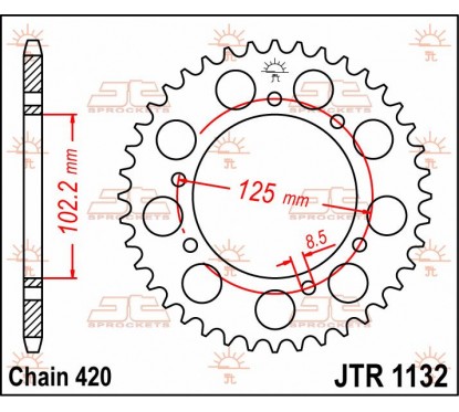 SPROCKET REAR 53T 420