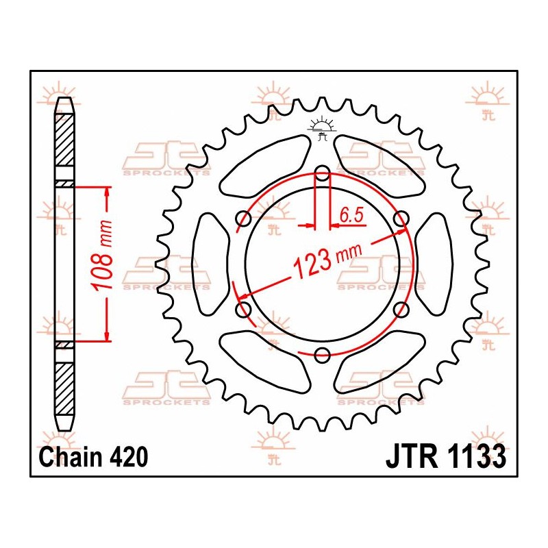 SPROCKET REAR 53T 420