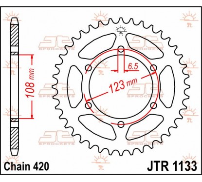 SPROCKET REAR 53T 420