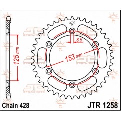 SPROCKET REAR 54T 428