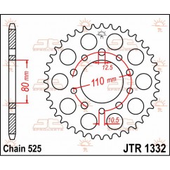 SPROCKET REAR 46T 525